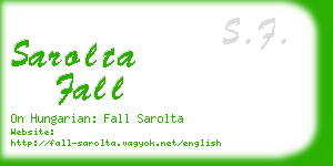 sarolta fall business card